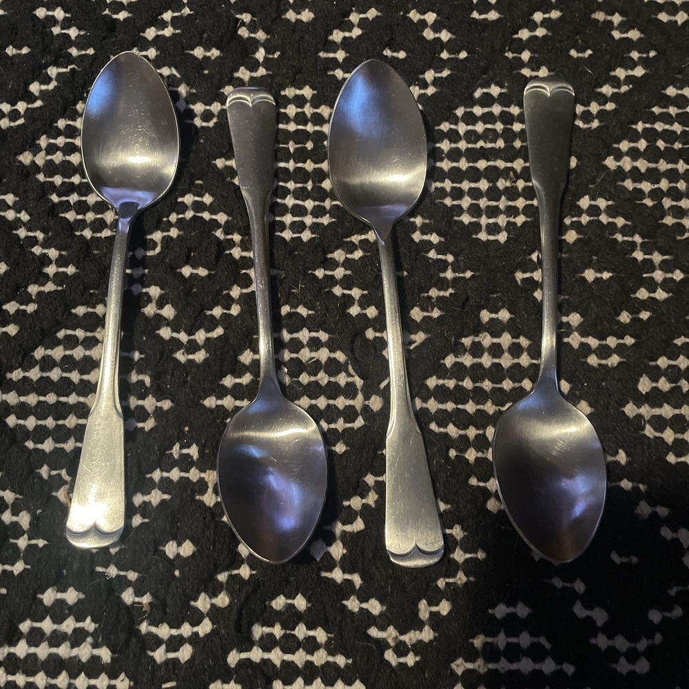 4 Oneida Profile‎ PLYMOUTH ROCK Stainless Steel TEASPOONS Flatware Vintage